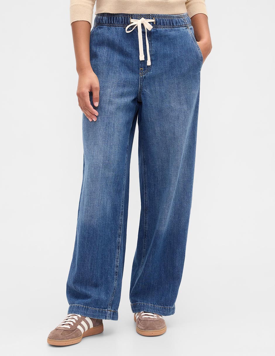 Jeans easy pant wide leg para mujer