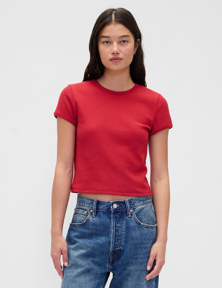 Playera manga corta cuello redondo mujer Playera manga corta cuello redondo mujer