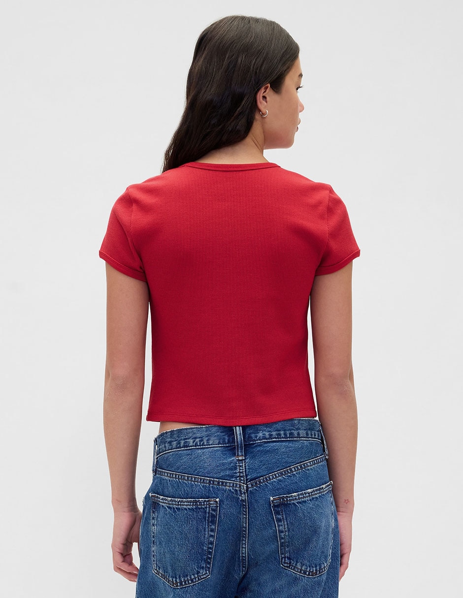 Playera manga corta cuello redondo mujer 2