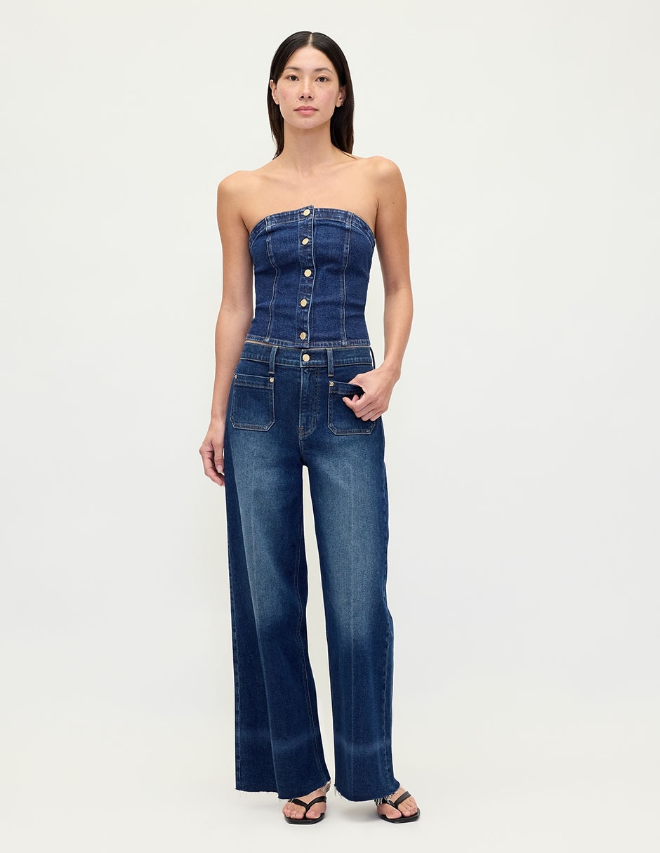 Blusa strapless para mujer