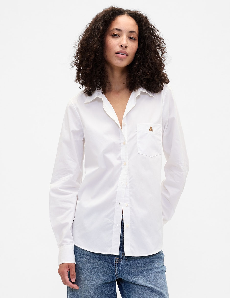Camisa de algodón manga larga para mujer Camisa de algodón manga larga para mujer