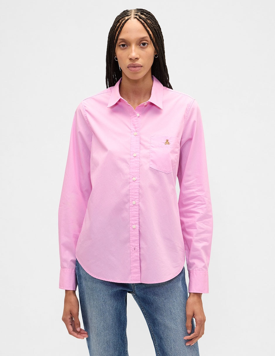 Camisa de algodón manga larga para mujer Camisa de algodón manga larga para mujer