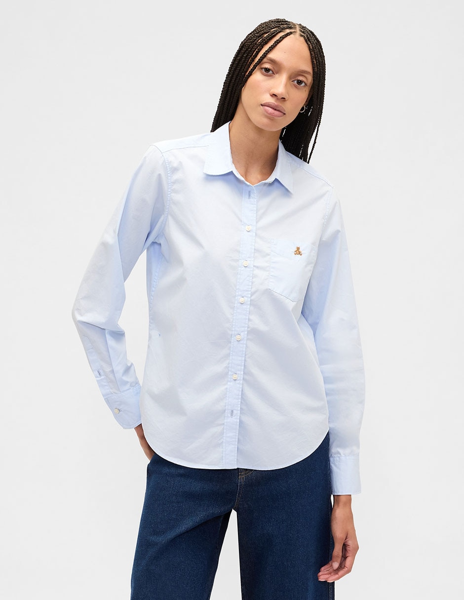 Camisa de algodón manga larga para mujer Camisa de algodón manga larga para mujer
