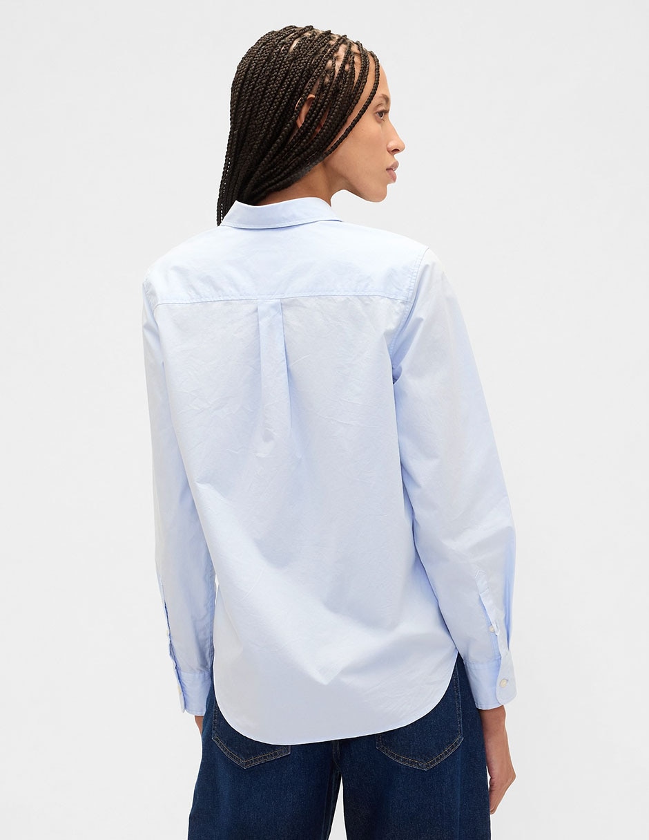 Camisa de algodón manga larga para mujer