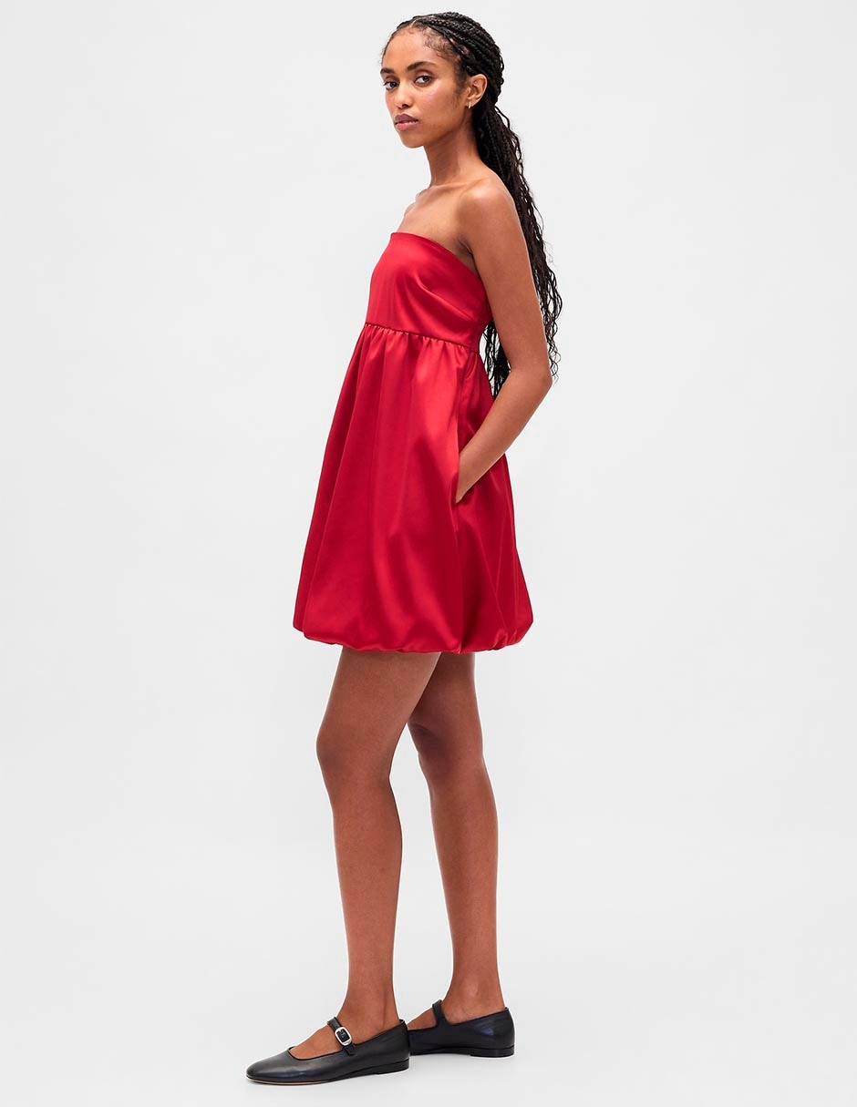 Vestido corto de fiesta escote cuadrado