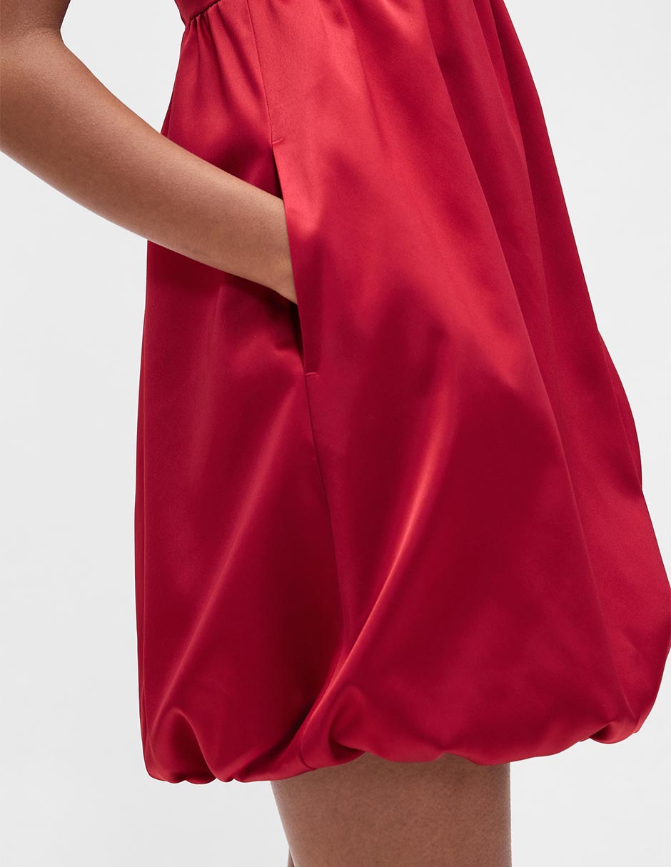 Vestido corto de fiesta escote cuadrado
