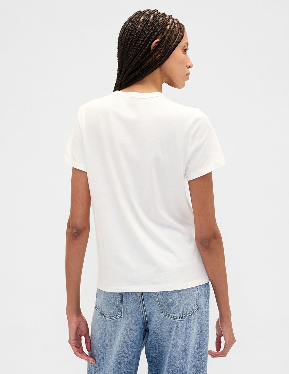 Playera manga corta cuello redondo mujer