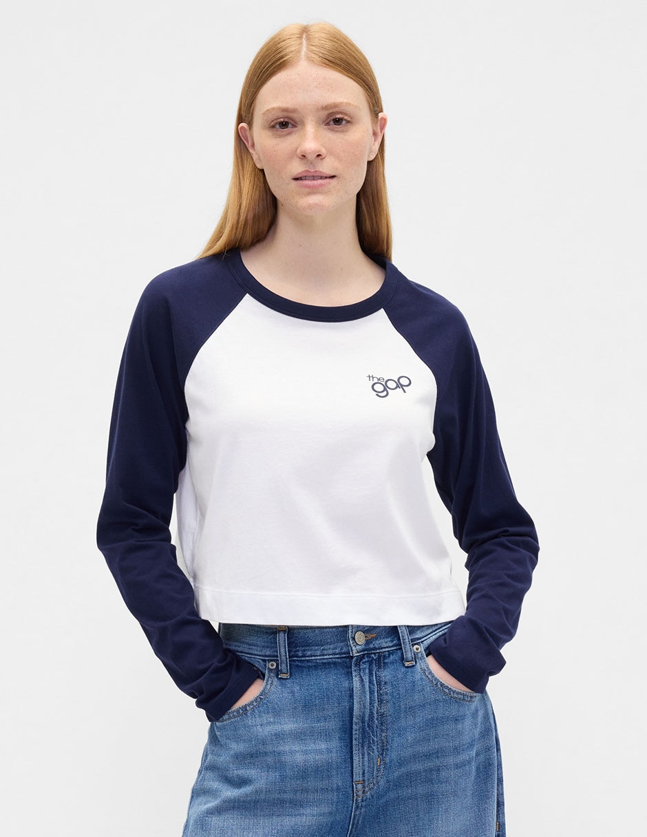 Playera manga larga cuello redondo para mujer Playera manga larga cuello redondo para mujer