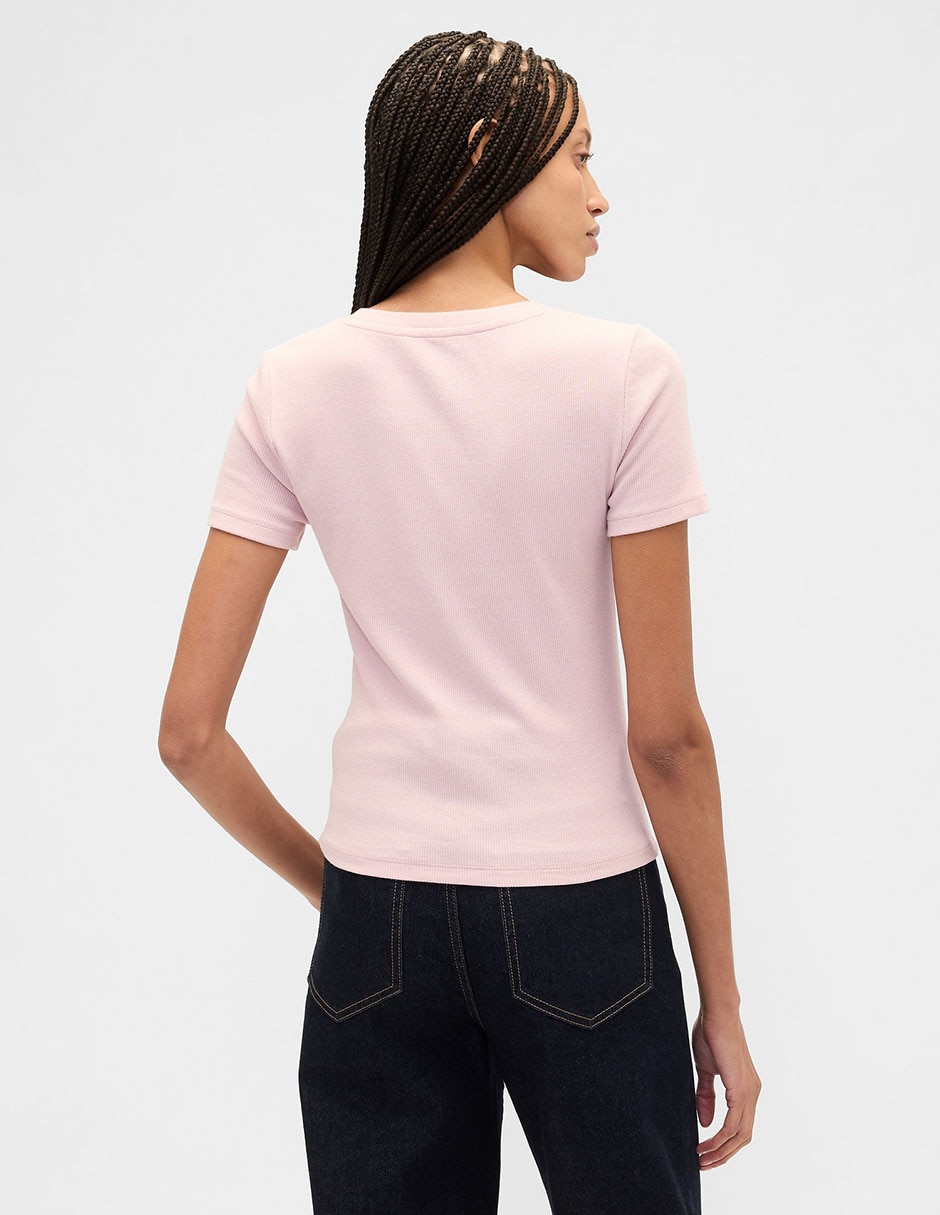 Playera manga corta cuello redondo para mujer 3