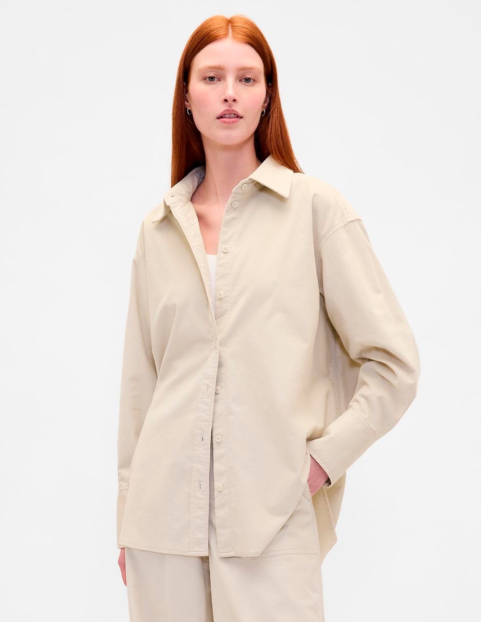 Sobrecamisa de algodón manga larga para mujer Sobrecamisa de algodón manga larga para mujer