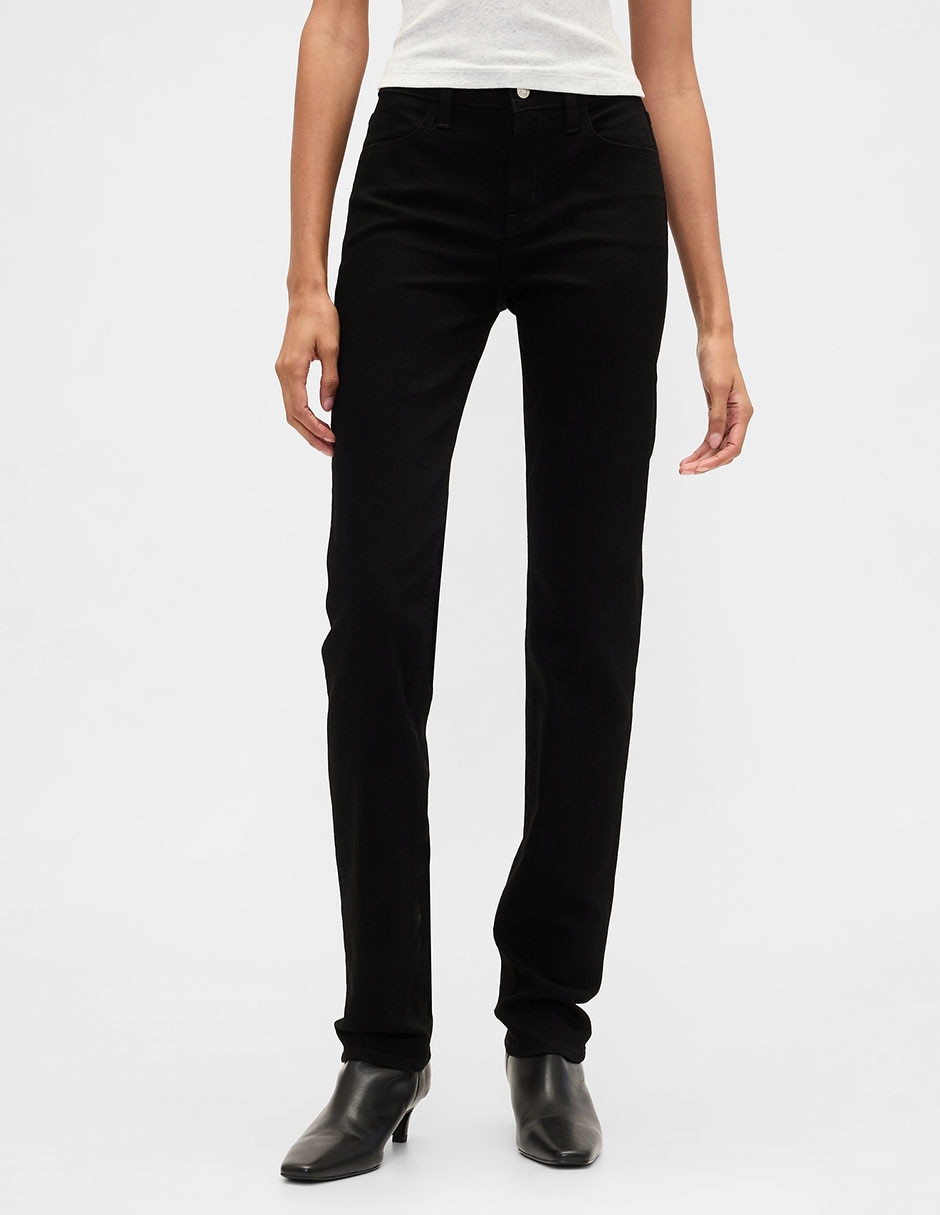 Jeans straight corte cintura para mujer 2