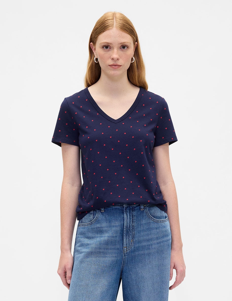 Playera manga corta cuello v para mujer Playera manga corta cuello v para mujer