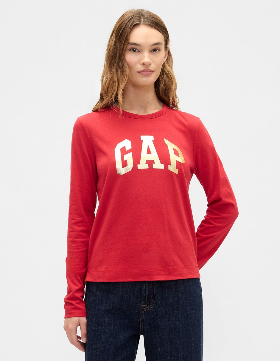 Playera manga larga cuello redondo para mujer Playera manga larga cuello redondo para mujer