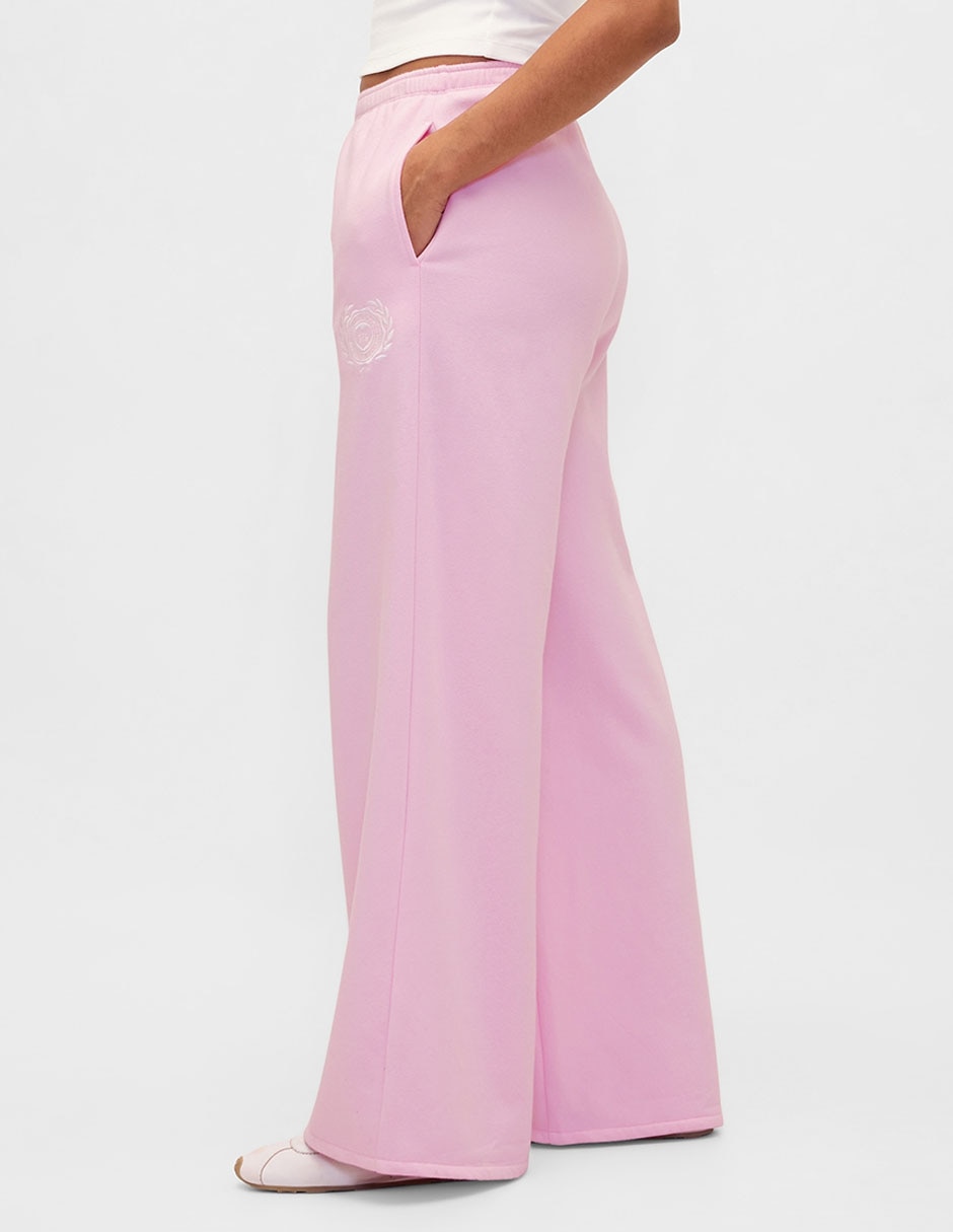 Pants straight con elástico para mujer
