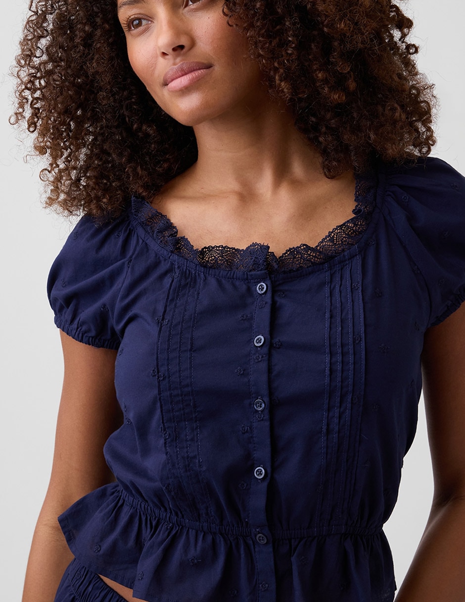 Blusa manga corta para mujer