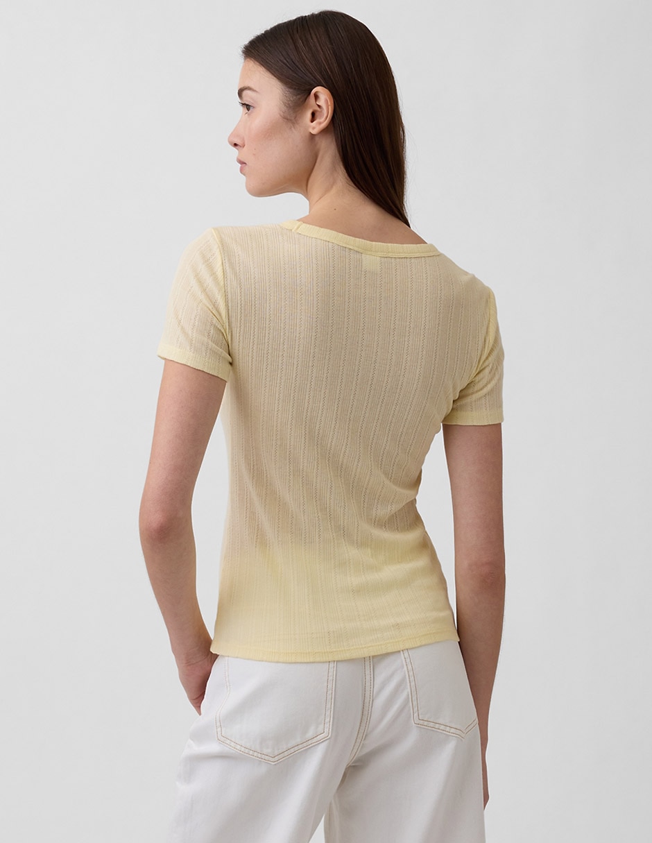 Playera manga corta cuello redondo para mujer