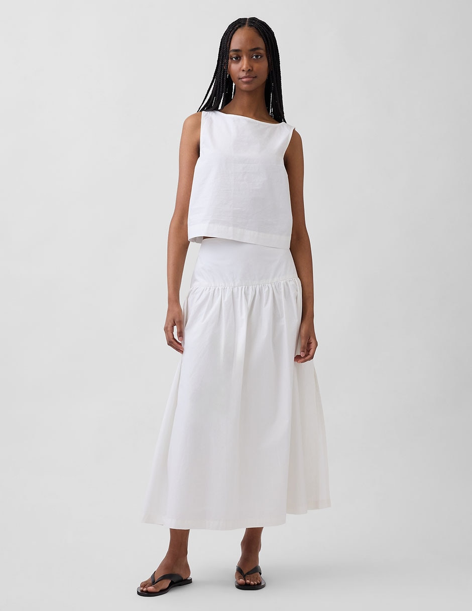 Falda crop cintura alta