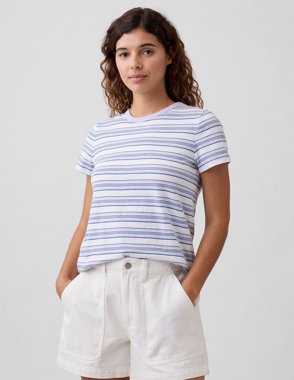 Playera manga corta cuello redondo para mujer Playera manga corta cuello redondo para mujer