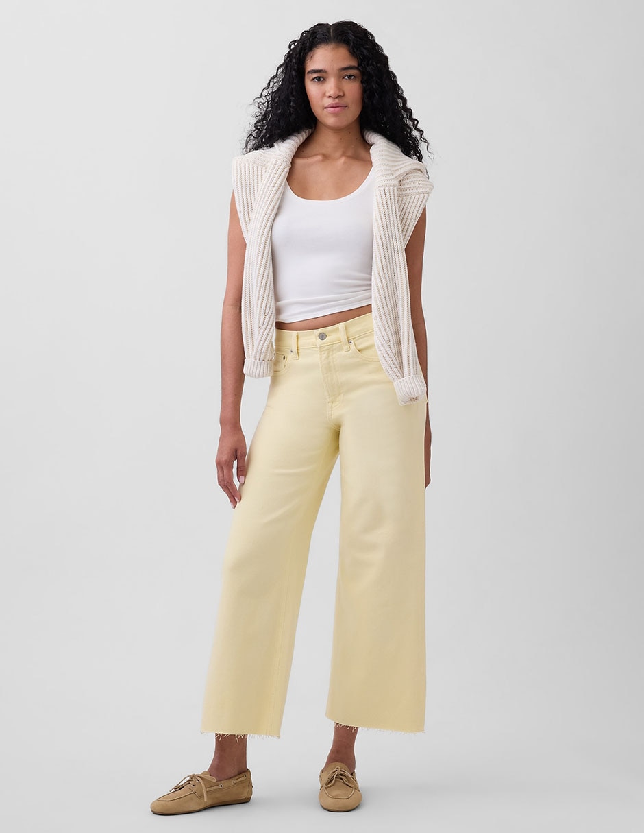 Jeans relaxed wide leg cintura alta para mujer 2