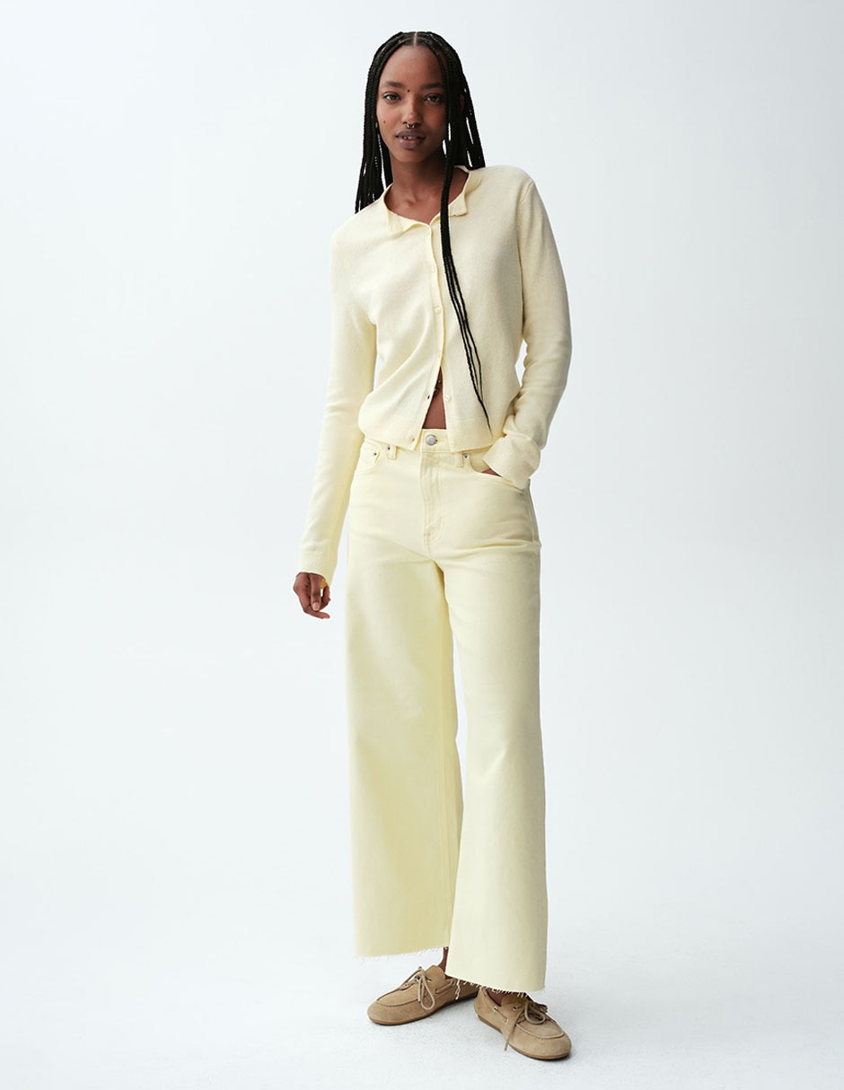 Jeans relaxed wide leg cintura alta para mujer 6