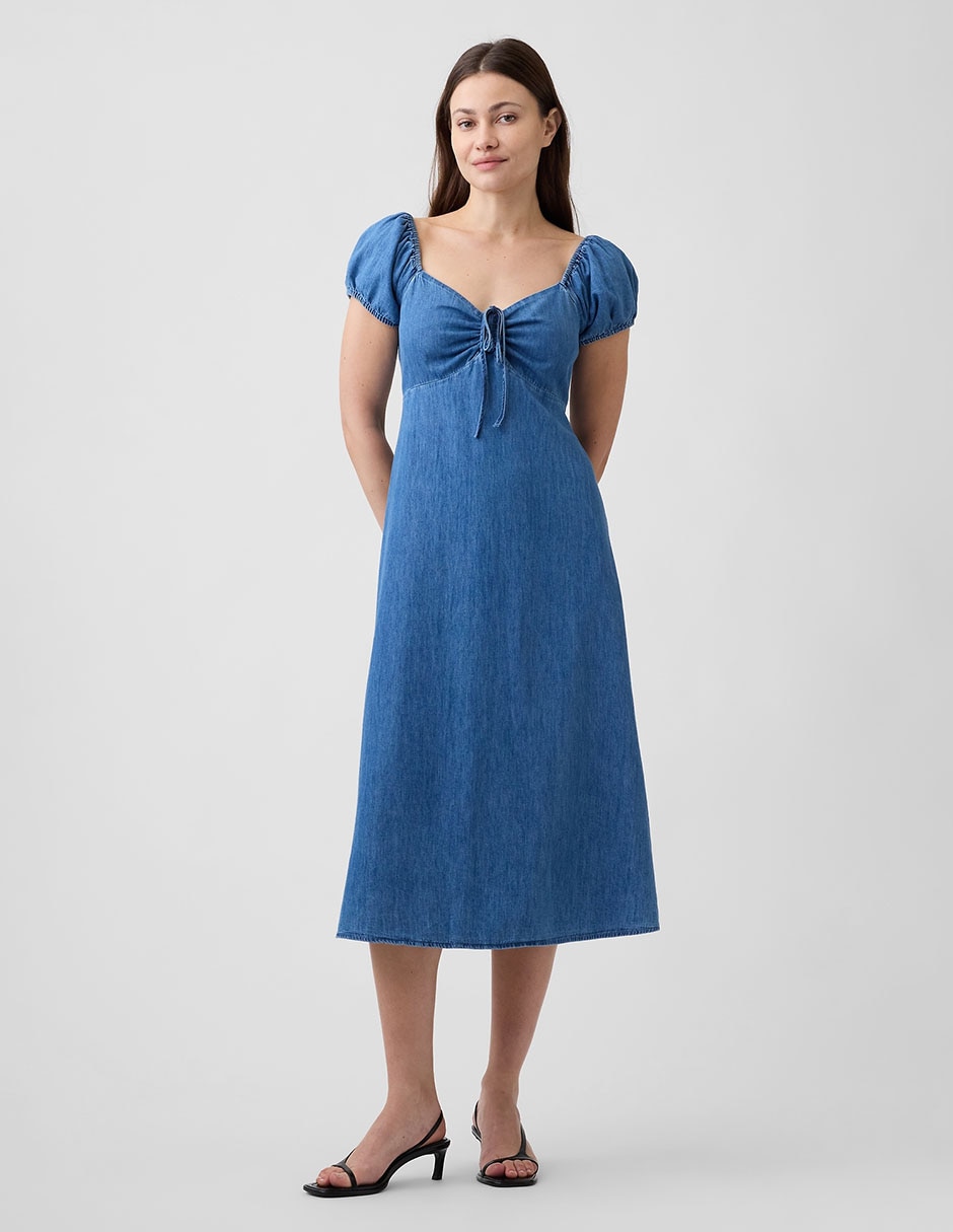 VESTIDO GAP 870780 RAYÓ, M, AZUL MEDIO