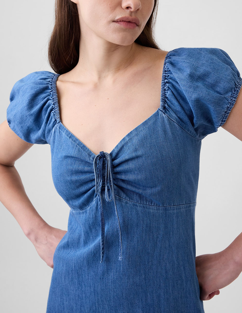 VESTIDO GAP 870780 RAYÓ, M, AZUL MEDIO
