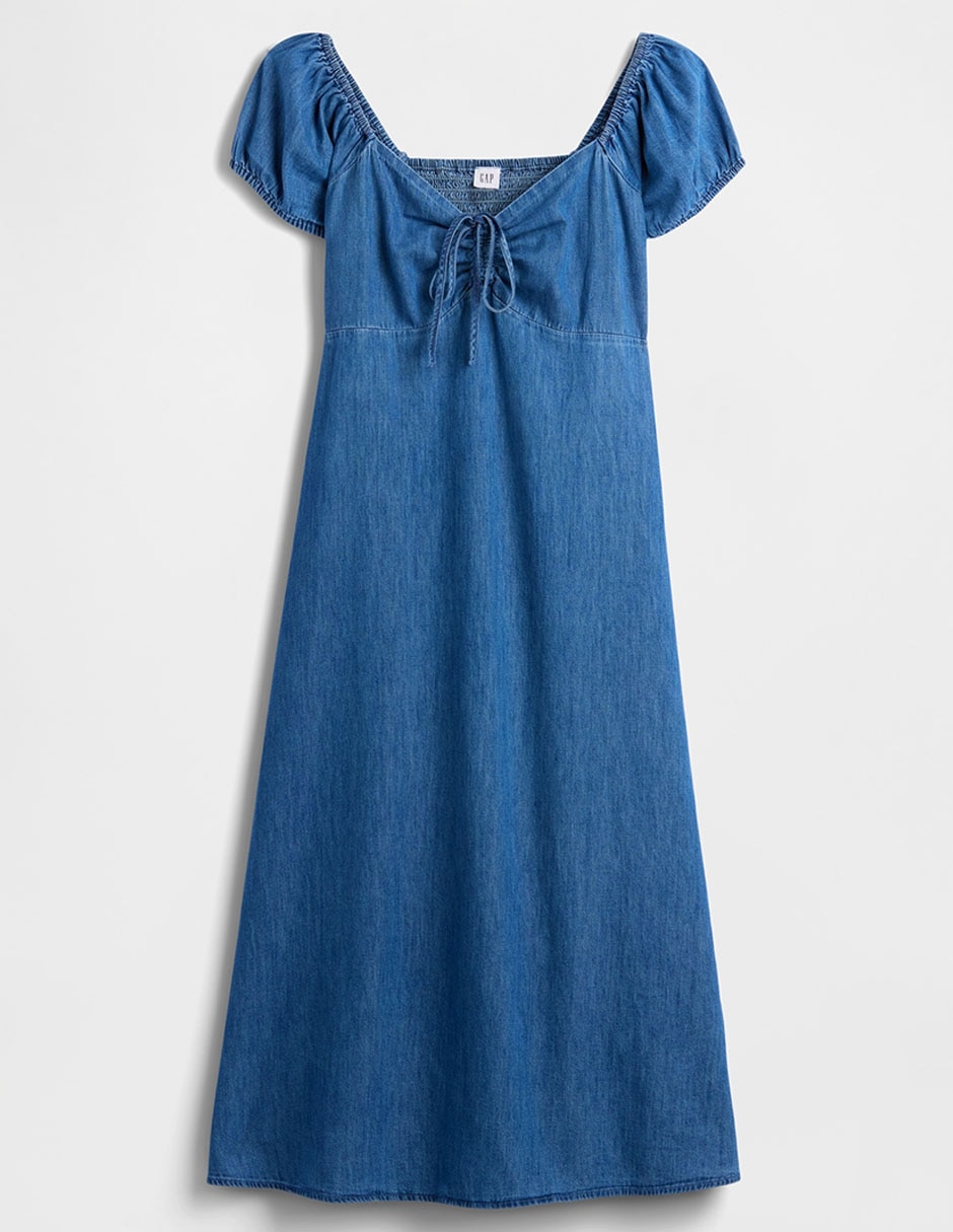 VESTIDO GAP 870780 RAYÓ, M, AZUL MEDIO