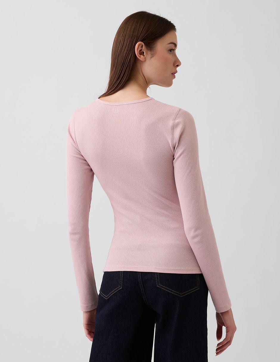 Playera manga larga cuello redondo mujer 2