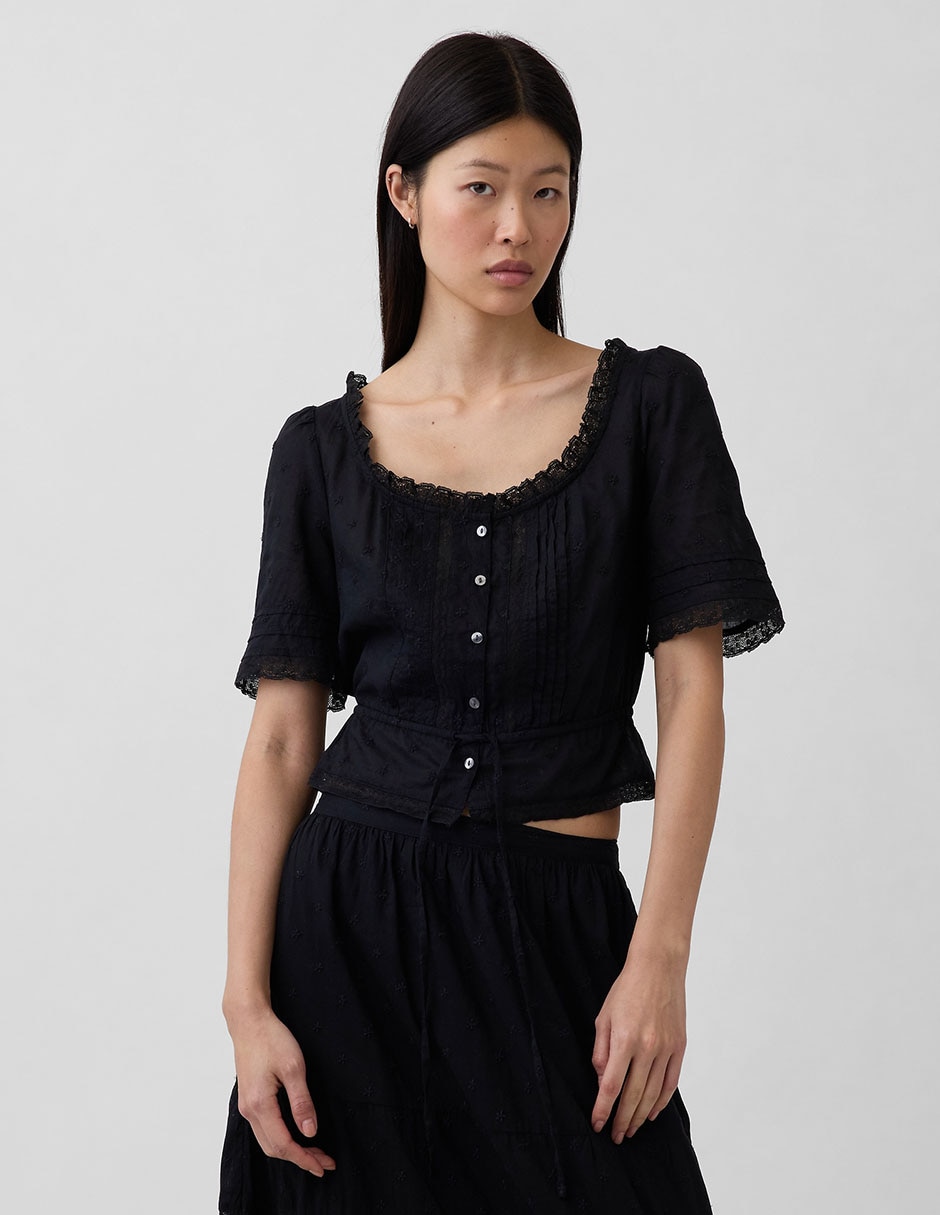 Blusa manga corta para mujer
