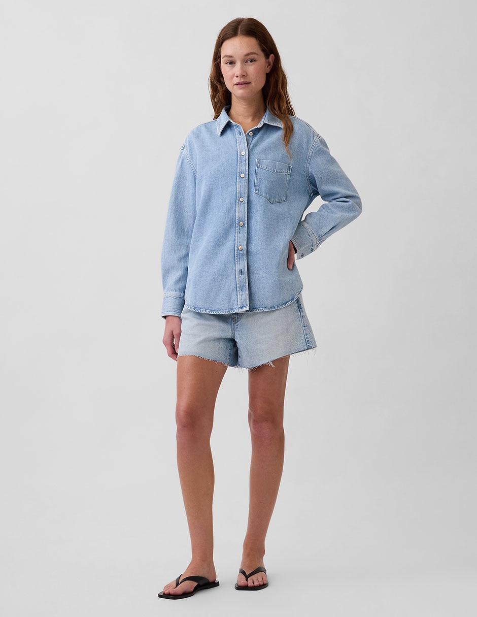 Camisa de algodón manga larga para mujer