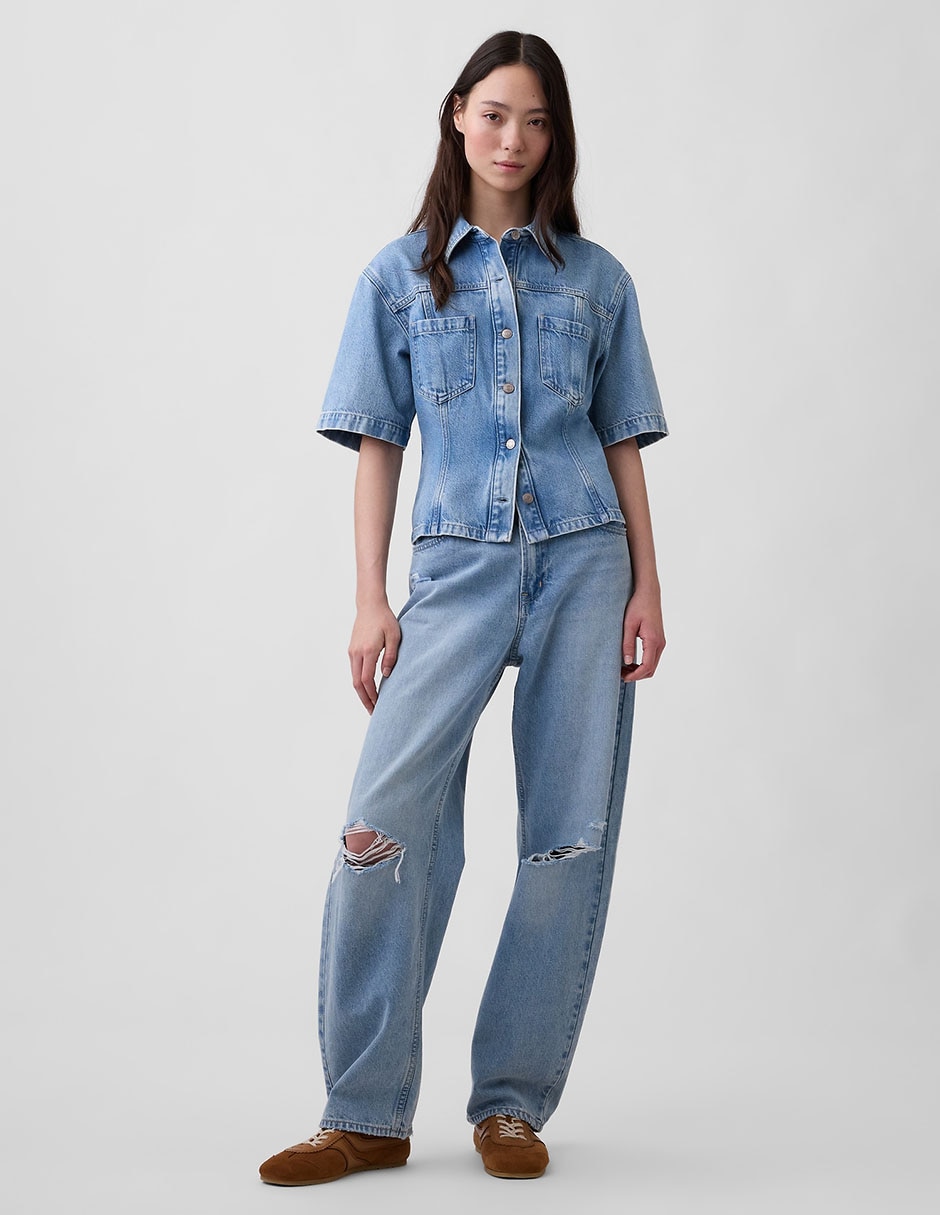 Blusa manga al codo para mujer