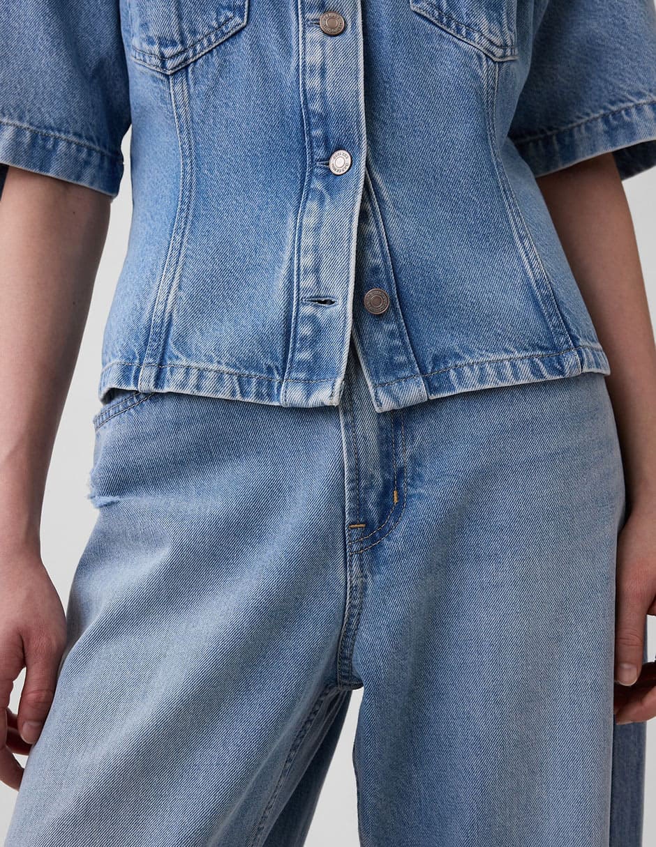 Blusa manga al codo para mujer