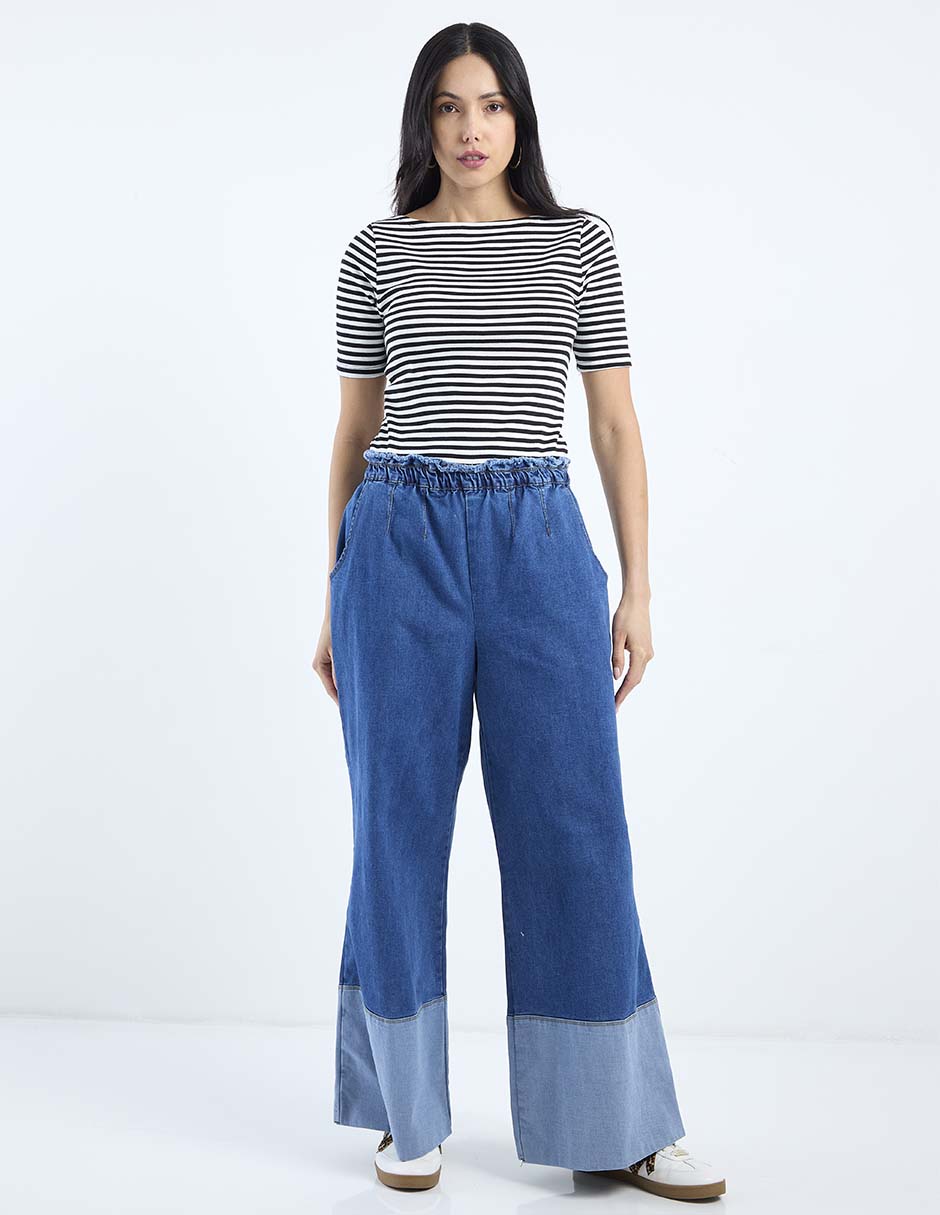 Playera manga corta cuello redondo para mujer