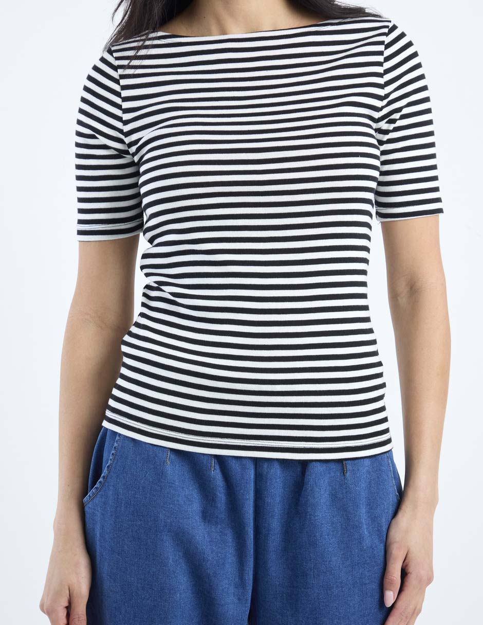 Playera manga corta cuello redondo para mujer