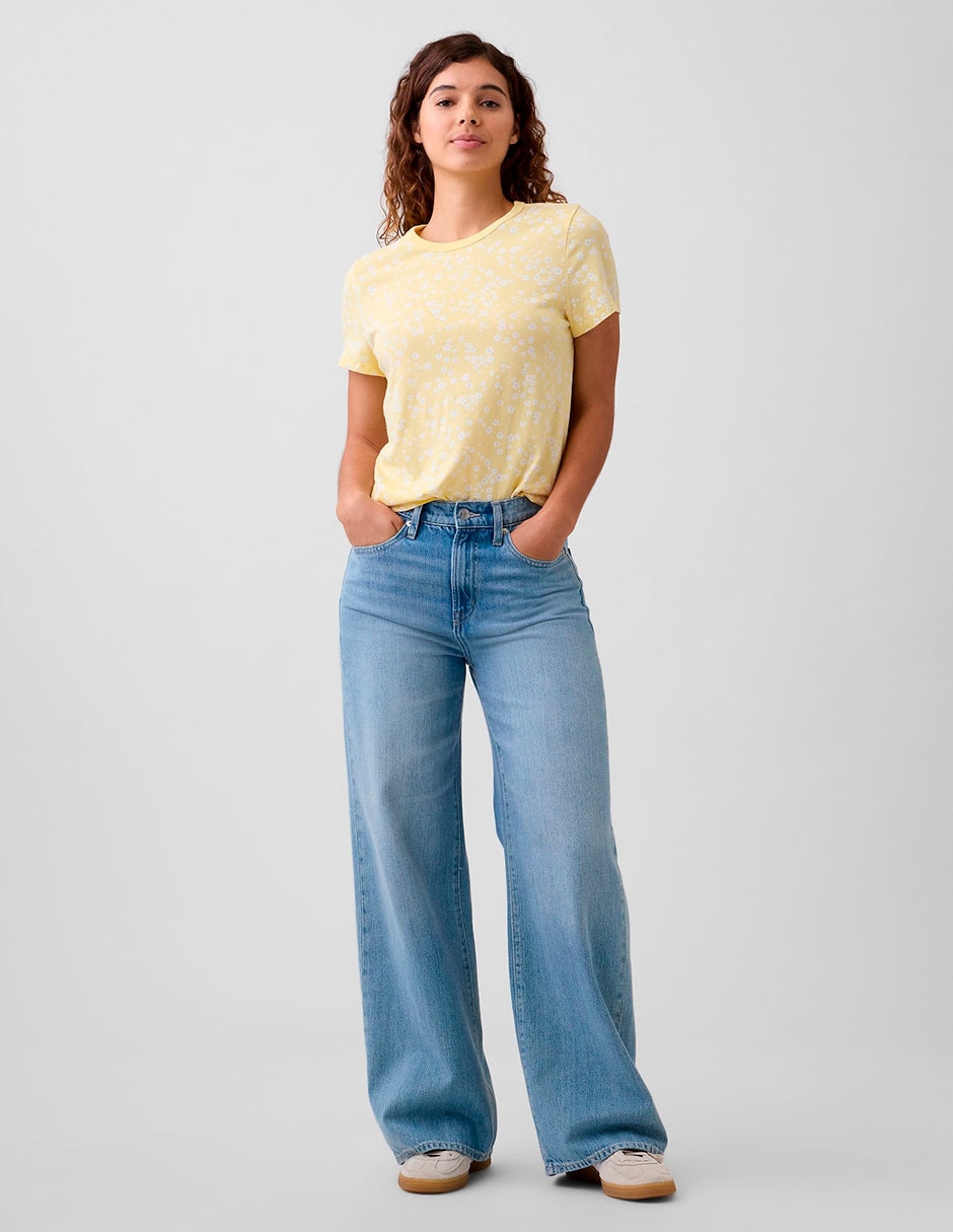 Playera manga corta cuello redondo para mujer