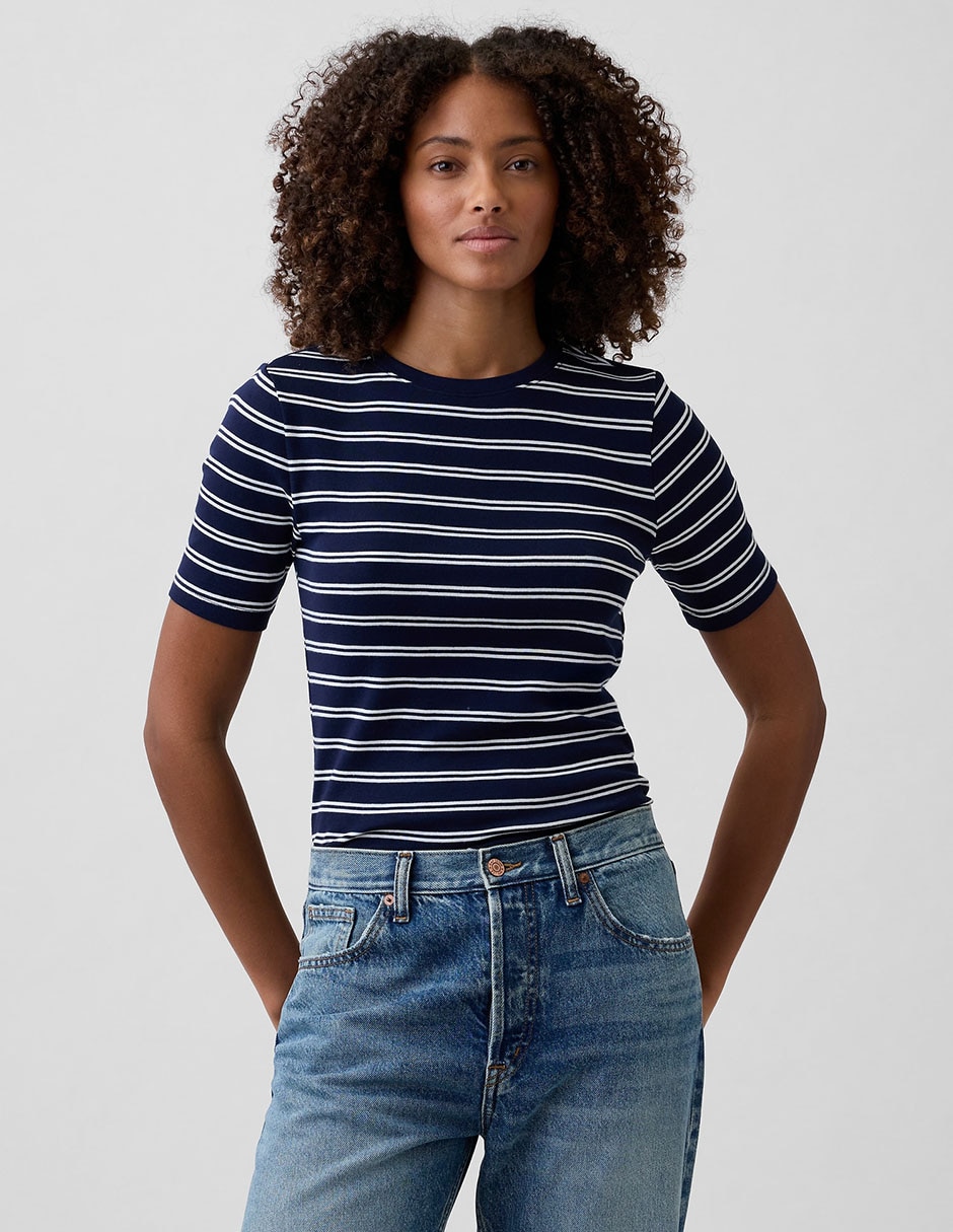 Playera manga corta cuello redondo para mujer Playera manga corta cuello redondo para mujer