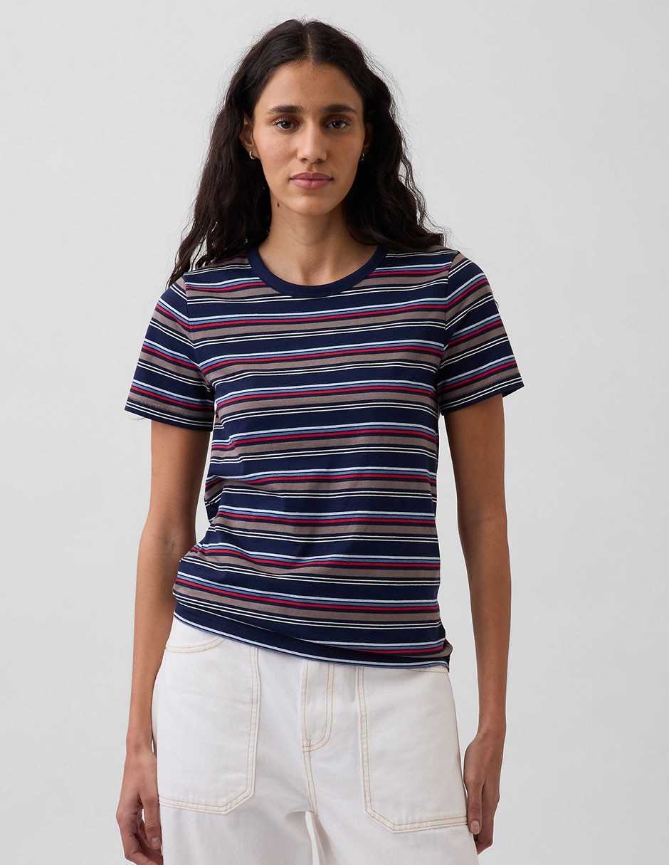 Playera manga corta cuello redondo para mujer