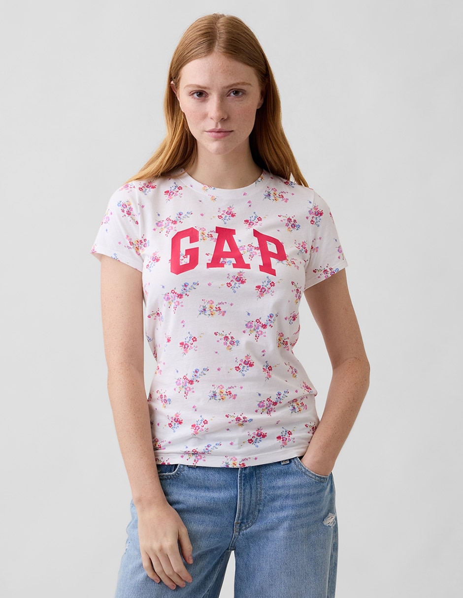 Playera manga corta cuello redondo para mujer