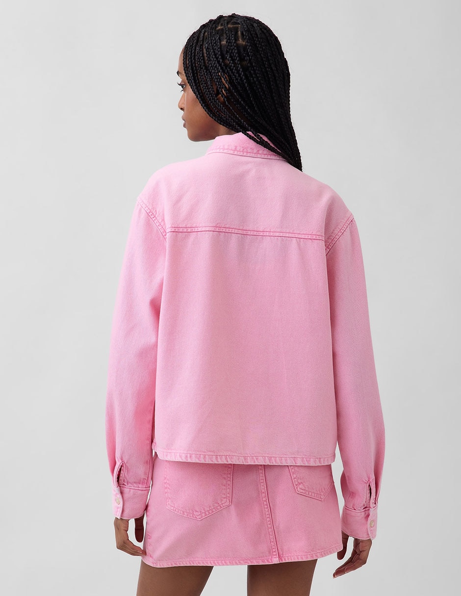 Sobrecamisa de mezclilla manga larga para mujer