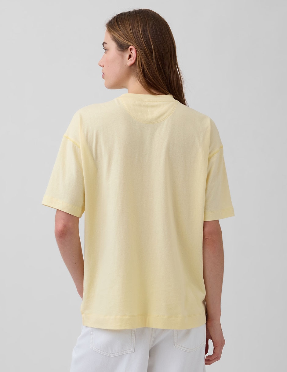 Playera manga al codo cuello redondo mujer 4