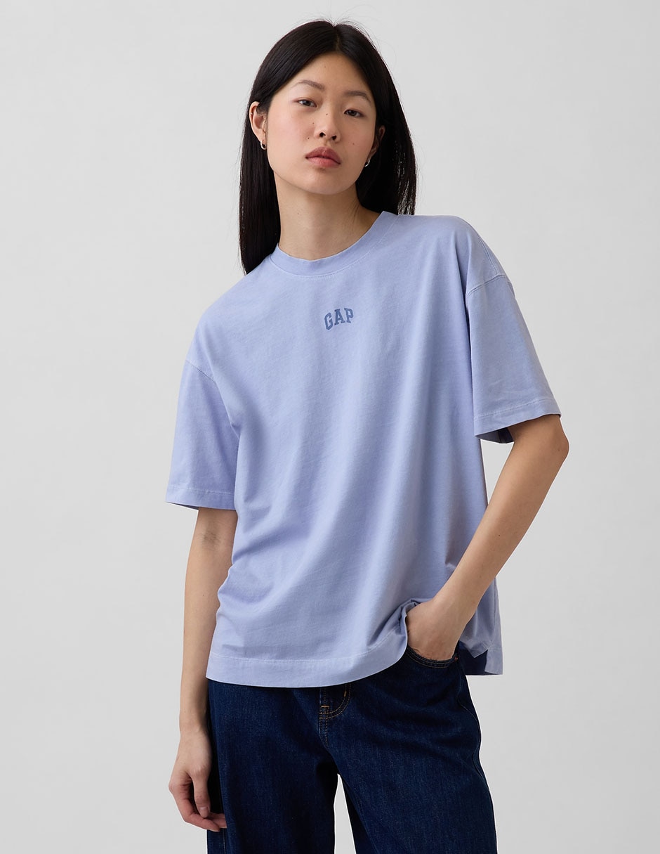 Playera manga al codo cuello redondo para mujer 1