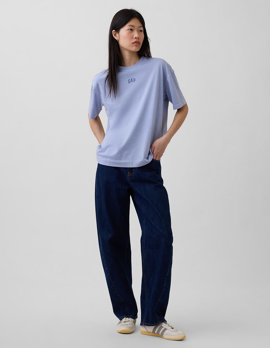 Playera manga al codo cuello redondo para mujer 2