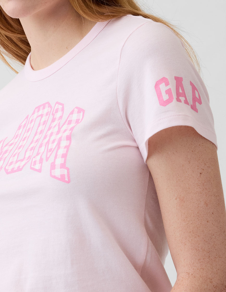 Playera manga corta cuello redondo para mujer