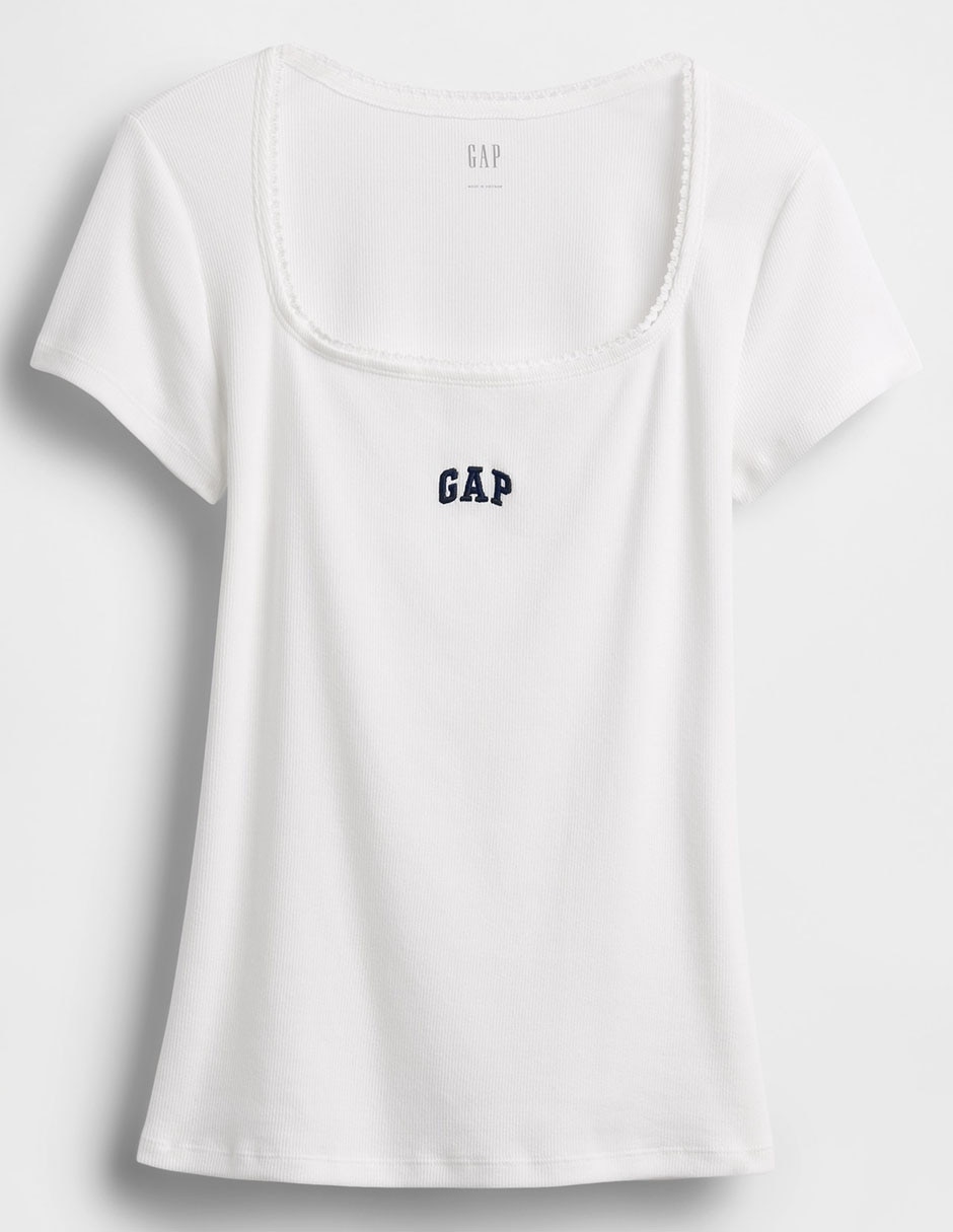 Playera manga corta cuello cuadrado para mujer 5