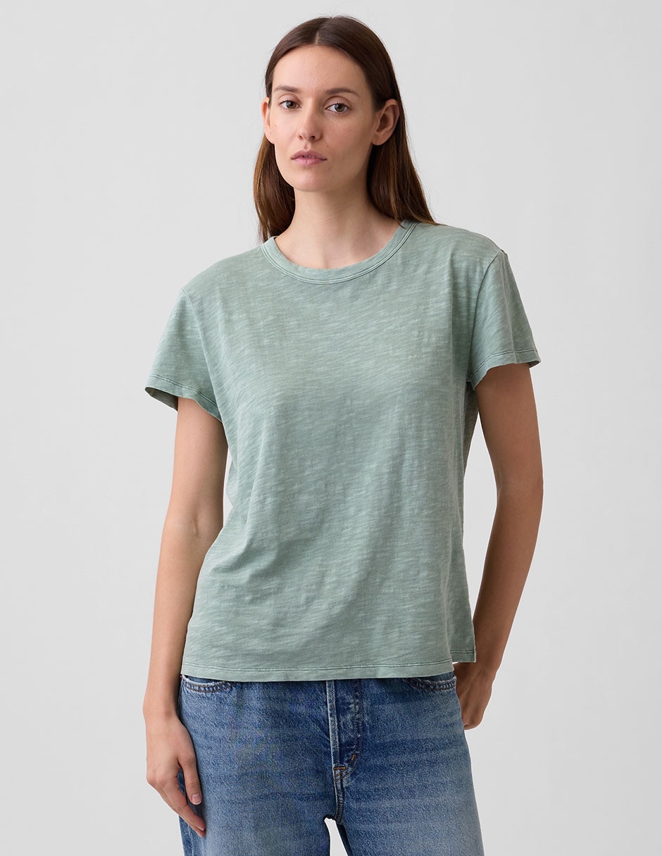 Playera manga corta cuello redondo para mujer Playera manga corta cuello redondo para mujer