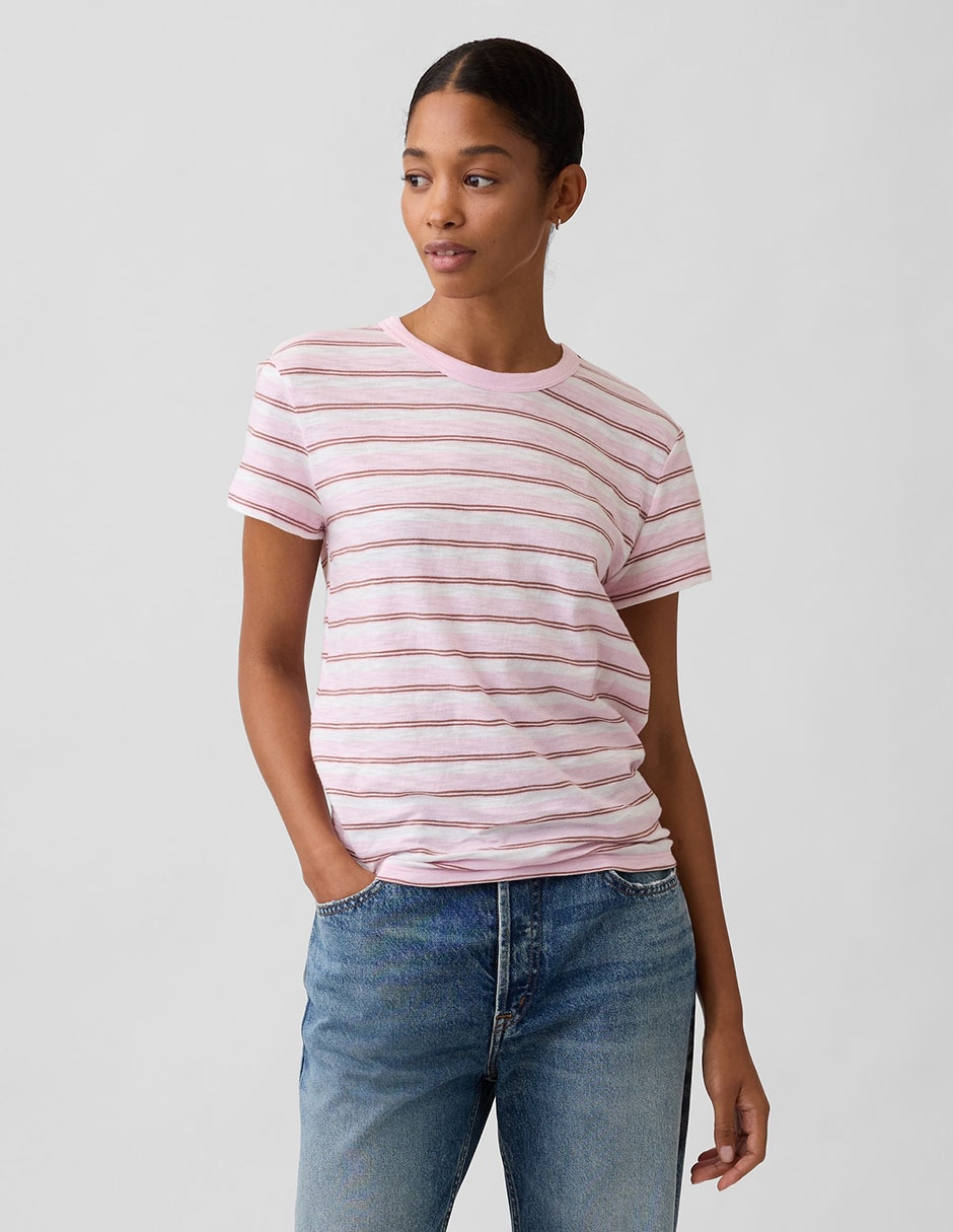 Playera manga corta cuello redondo para mujer Playera manga corta cuello redondo para mujer