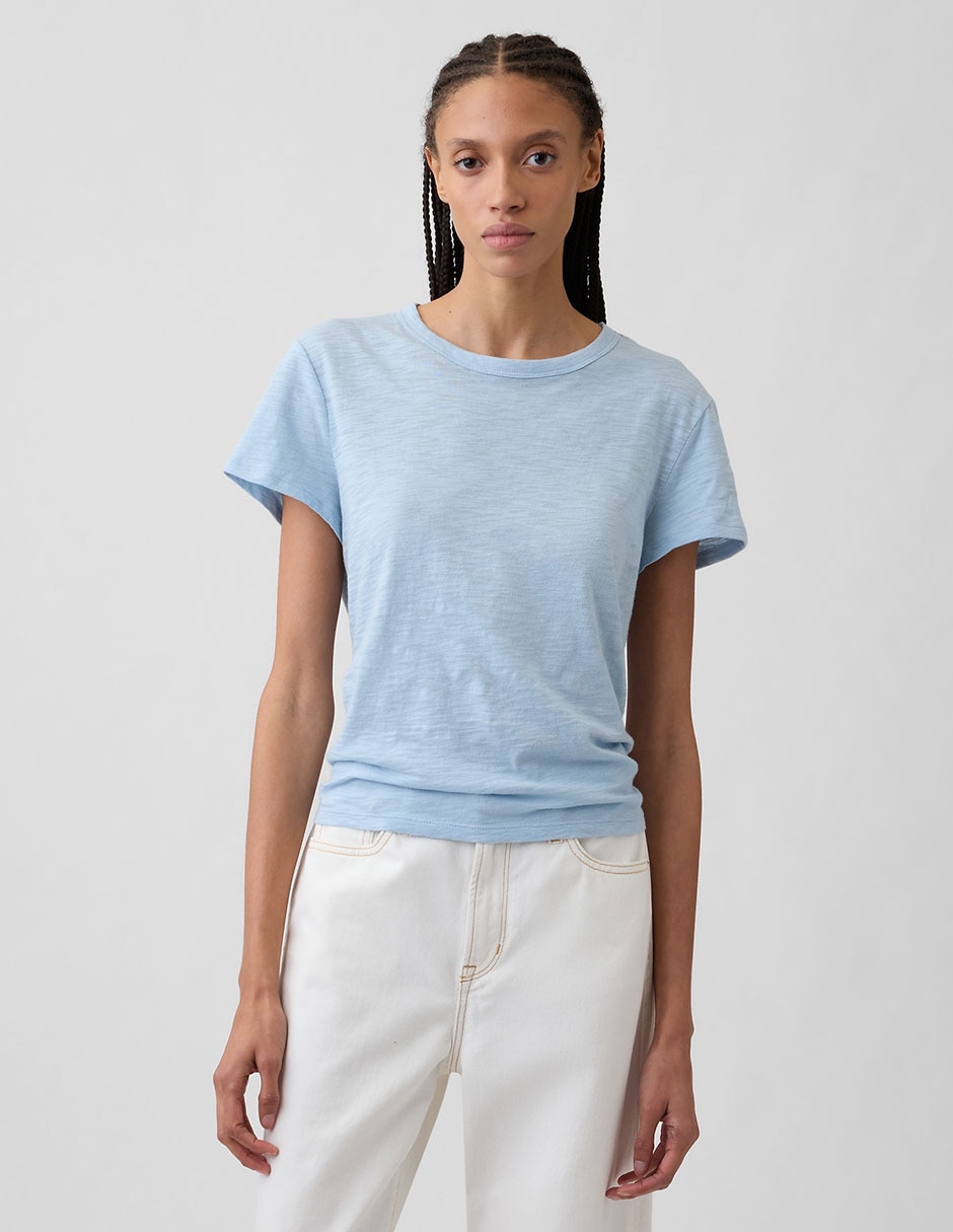 Playera manga corta cuello redondo para mujer Playera manga corta cuello redondo para mujer