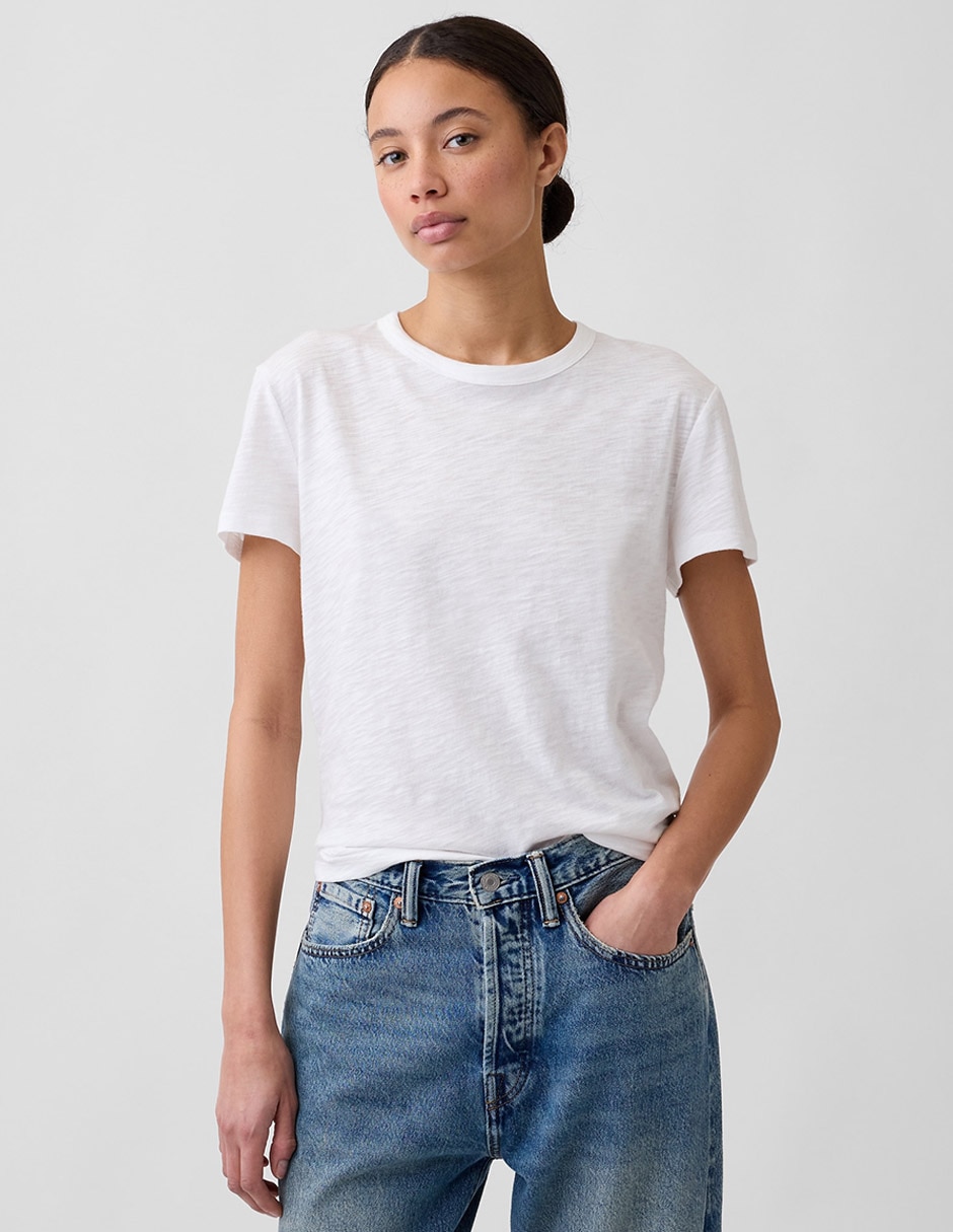 Playera manga corta cuello redondo para mujer Playera manga corta cuello redondo para mujer