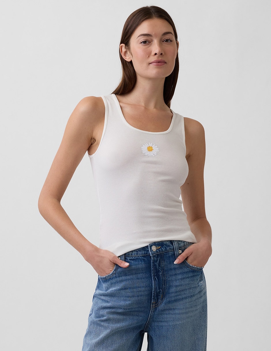 Playera tank cuello cuadrado para mujer Playera tank cuello cuadrado para mujer