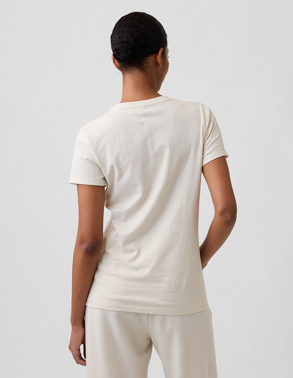 Playera manga corta cuello redondo para mujer